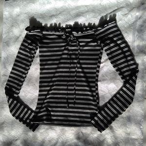 Black and White Stripe Long Tee